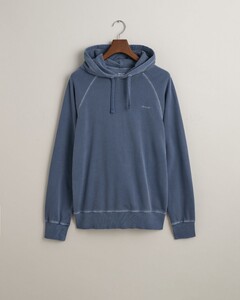 Gant Sunfaded Drawcord Hoodie Subtle Logo Embroidery Pullover Dusty Blue Sea