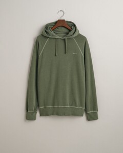 Gant Sunfaded Drawcord Hoodie Subtle Logo Embroidery Pullover Pine Green
