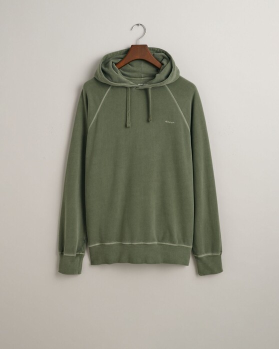 Gant Sunfaded Drawcord Hoodie Subtle Logo Embroidery Trui Pine Green