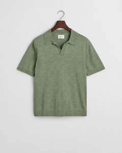 Gant Sunfaded Short Sleeve No Buttons Collar Polo Kalamata Green