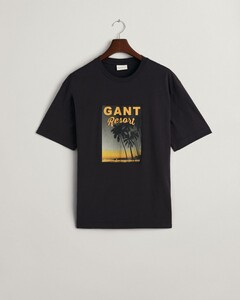 Gant Sunset Resort Short Sleeve Crew Neck T-Shirt Ebony Black