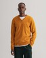 Gant Super Fine Lambswool V-Neck Pullover Dark Mustard Orange