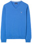 Gant Super Fine Lambswool V-Neck Pullover Mid Blue