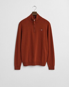 Gant Superfijne Lamswol Half-Zip Trui Modern Rust