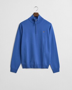 Gant Superfijne Lamswol Half-Zip Trui Perfect Blue