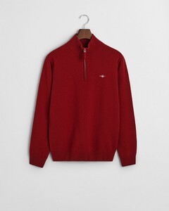 Gant Superfijne Lamswol Half-Zip Trui Plumped Red