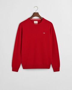 Gant Superfijne Lamswol Ronde Hals Trui Bright Red