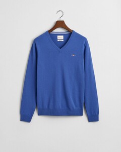 Gant Superfijne Lamswol V-Hals Trui Rich Blue