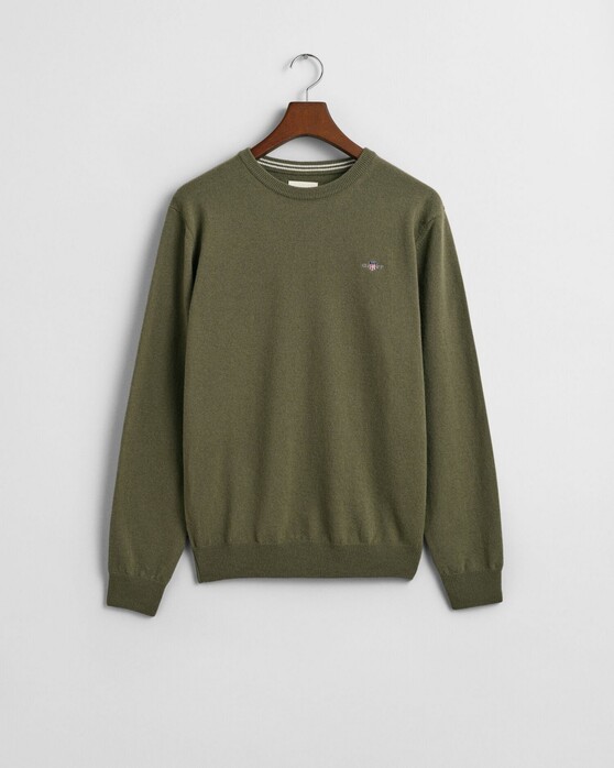 Gant Superfine Lambswool Crew Neck Pullover Juniper Green