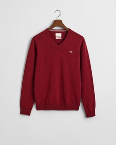 Gant Superfine Lambswool V-Neck Pullover Plumped Red