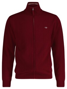 Gant Superfine Lambswool Zip Cardigan Plumped Red