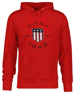 Gant Sweat Hoodie Large Logo Pattern Trui Bright Red