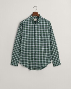 Gant Tartan Check Flanel Button Down Overhemd Forest Green