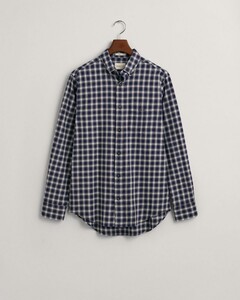 Gant Tartan Check Flannel Button Down Shirt Classic Blue