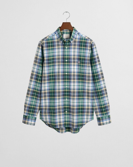 Gant Tartan Check Poplin Overhemd Deep Forest Green