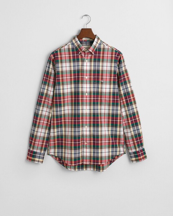 Gant Tartan Check Poplin Overhemd Ruby Red