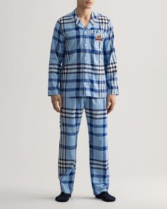 Gant Tartan Flannel Pajama Set Nightwear Capri Blue