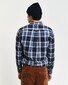 Gant Tartan Melange Check Flanel Overhemd Avond Blauw