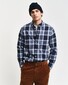 Gant Tartan Melange Check Flanel Overhemd Avond Blauw