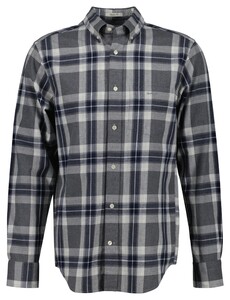 Gant Tartan Melange Check Flanel Overhemd Dark Grey Melange