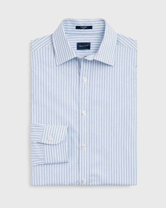 Gant Tech Prep Broadcloth Stripe Shirt Mid Blue Melange