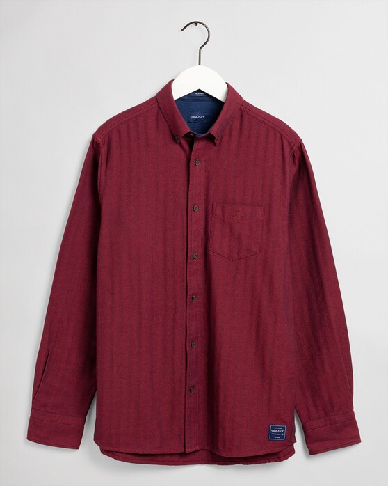 Gant Tech Prep Herringbone Solid Shirt Mahogany Red