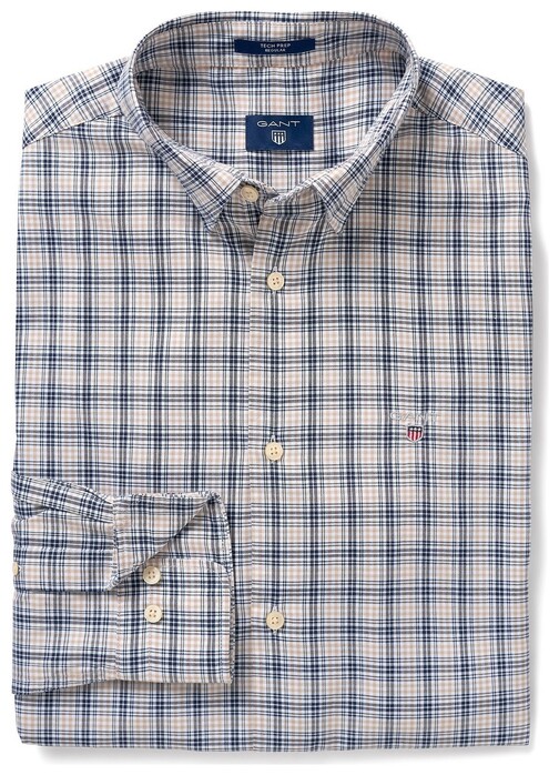 Gant Tech Prep Oxford Check Shirt Persian Blue