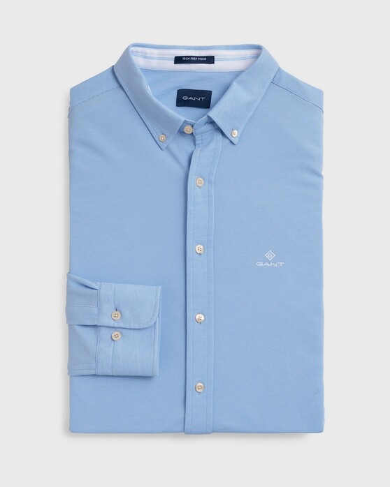Gant Tech Prep Piqué Overhemd Capri Blue