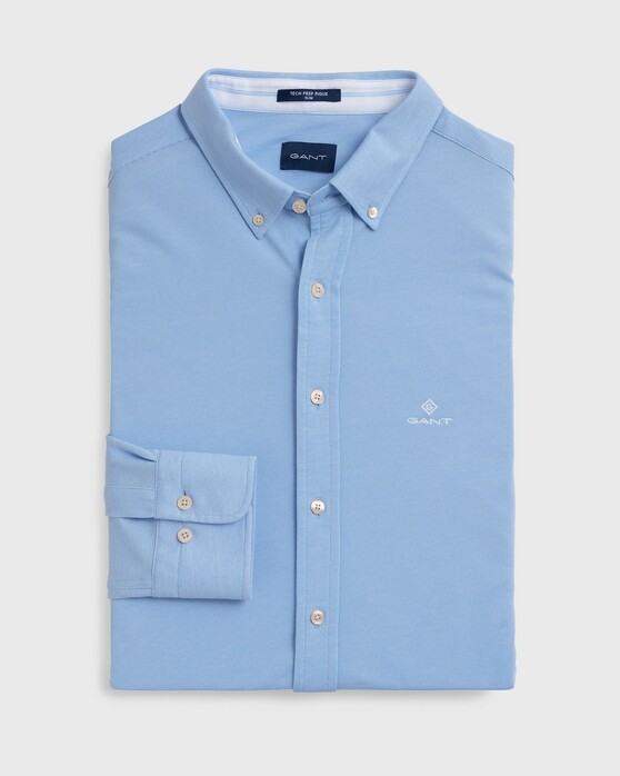 Gant Tech Prep Piqué Shirt Overhemd Capri Blue