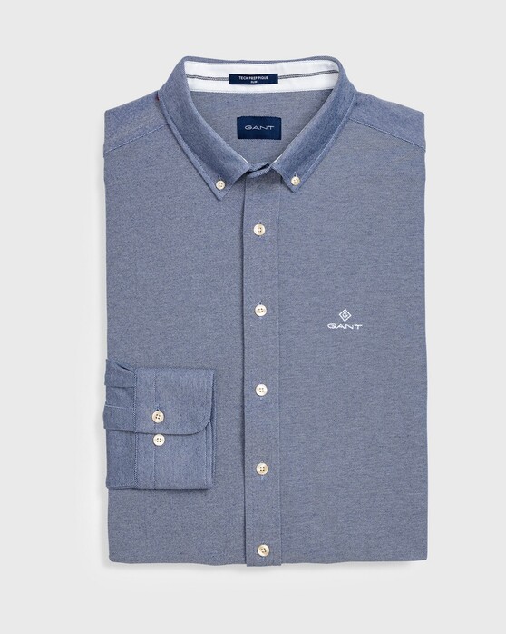 Gant Tech Prep Piqué Shirt Overhemd Persian Blue