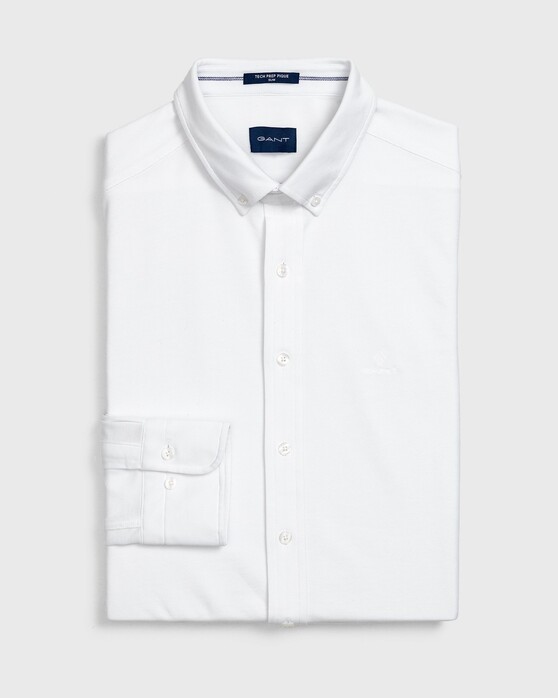 Gant Tech Prep Piqué Shirt Overhemd Wit