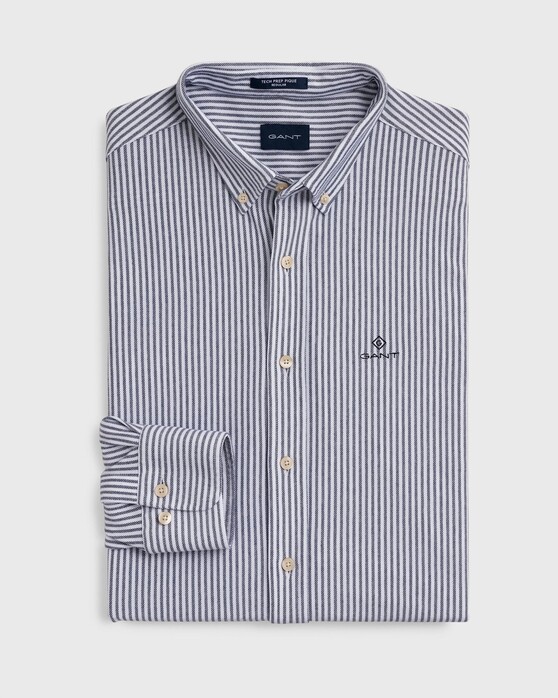 Gant Tech Prep Piqué Stripe Shirt Persian Blue