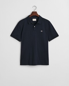 Gant Texture Stripe Polo Avond Blauw