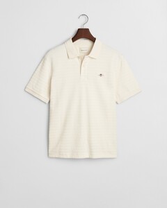 Gant Texture Stripe Polo Cream