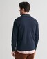 Gant Textured Collar Long Sleeve Uni Color Cotton Polo Avond Blauw