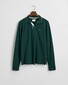 Gant Textured Collar Long Sleeve Uni Color Cotton Polo Tartan Green