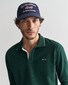 Gant Textured Collar Long Sleeve Uni Color Cotton Polo Tartan Green