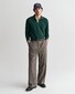 Gant Textured Collar Long Sleeve Uni Color Cotton Polo Tartan Green