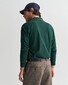 Gant Textured Collar Long Sleeve Uni Color Cotton Polo Tartan Green