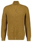 Gant Textured Cotton Half Zip Pullover Wooden Beige