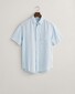 Gant Textured Cotton Linen Short Sleeve Overhemd Fresh Blue