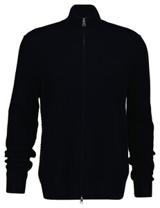 Gant Textured Cotton Merino Wool Full Two-Way Zip Vest Avond Blauw