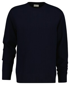 Gant Textured Herringbone Rib Crew Neck Trui Avond Blauw