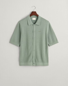 Gant Textured Knit Short Sleeve Vest Kalamata Green