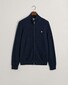Gant Textured Organic Cotton Zip Cardigan Vest Avond Blauw