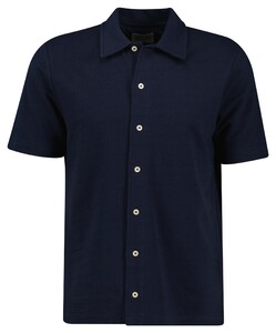 Gant Textured Short Sleeve Polo Shirt Overhemd Avond Blauw