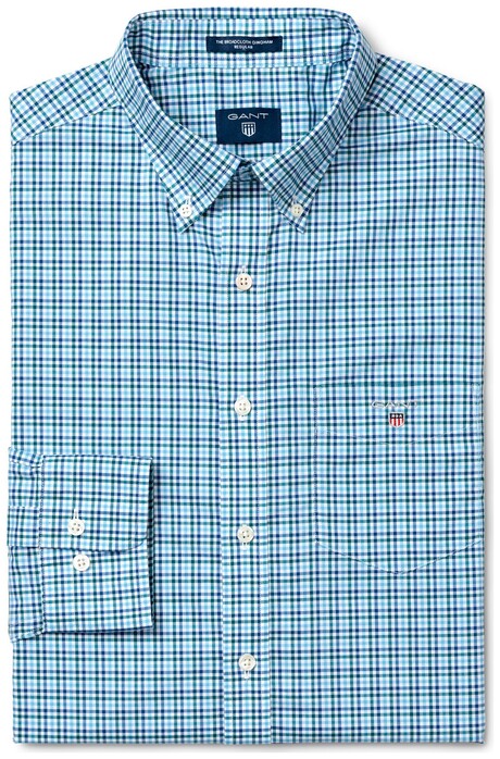 Gant The Broadcloth 3 Color Gingham Overhemd College Blue