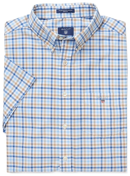 Gant The Broadcloth 3 Color Gingham Overhemd Donker Khaki