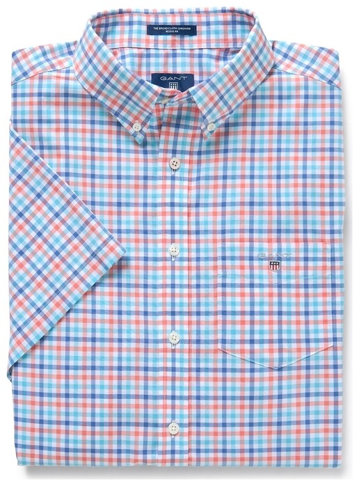 Gant The Broadcloth 3 Color Gingham Shirt Strong Coral