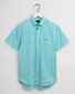 Gant The Broadcloth Gingham Short Sleeve Shirt Aqua Sky